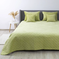Покривало ТЕП "VELOUR" Салатове/Ромб круглий, 150x210
