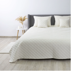 Покривало ТЕП "VELOUR" Молочне/Ромб круглий, 150x210