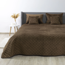 Покривало ТЕП "VELOUR" Коричневе/Ромб круглий, 150x210