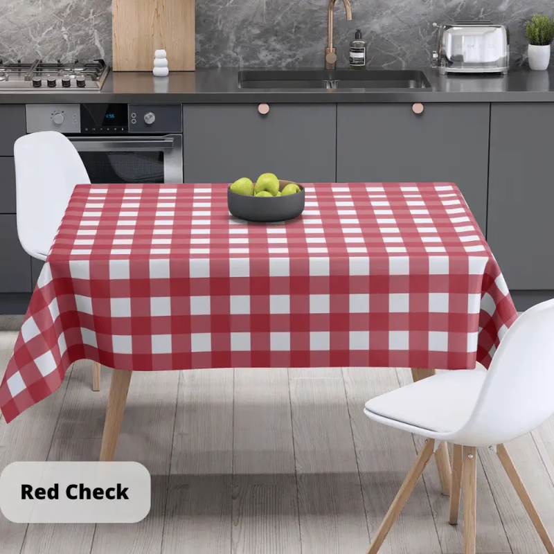 Скатертина "Panama" водовідштовхуюча Red Check, 180x220