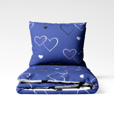 Постільна білизна "ТЕП" Navy Blue Love, 70x70, полуторна