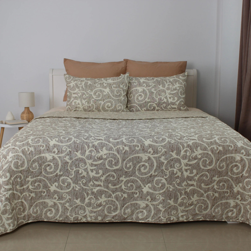 Покривало ТЕП "ELEGANT COTTON" Beige and White, 220x240