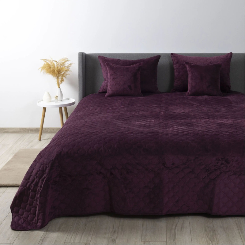 Покривало ТЕП "VELOUR" Бордо/Ромб круглий, 240x260