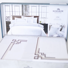 Комплект постільної білизни "MARIBOR SATIN" Line Brown, євро