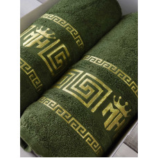 Moz versace yesil 2в1подарунковий набір рушників. (12483)