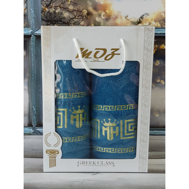 Moz versace blue 2в1подарунковий набір рушників. (63464)
