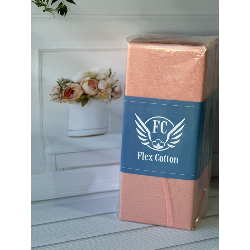 Persik 160х200см., трикотажне простирадло на резинці. Flex Туреччина. (80333)