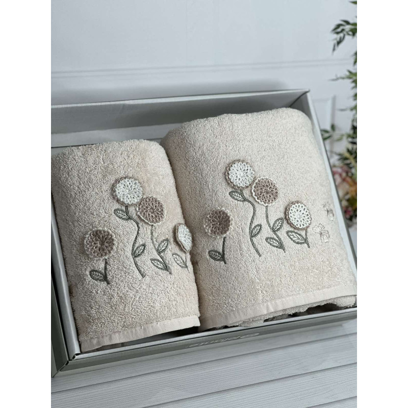 Piante ramaska bej 3D 2в1 бавовняні рушники.Туреччина. (35043)