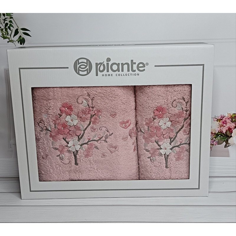 Piante sacura pembe 3D 2в1 бавовняні рушники.Туреччина. (11245)