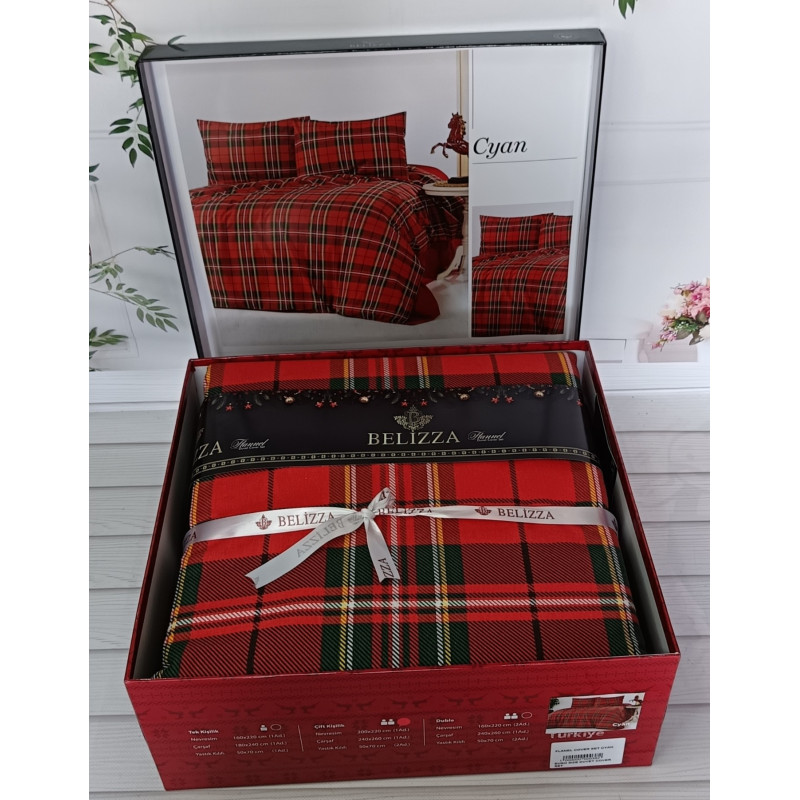 Cuan євро розміру фланелева постільна білизна. Бавовна. Belizza Туреччина. (87606)