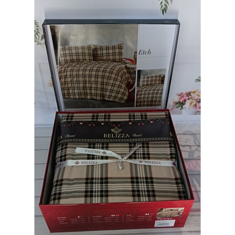 Etch євро розміру фланелева постільна білизна. Бавовна. Belizza Туреччина. (78881)