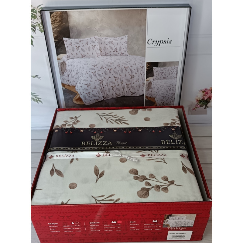 Crypsis євро розміру фланелева постільна білизна. Бавовна. Belizza Туреччина. (32088)
