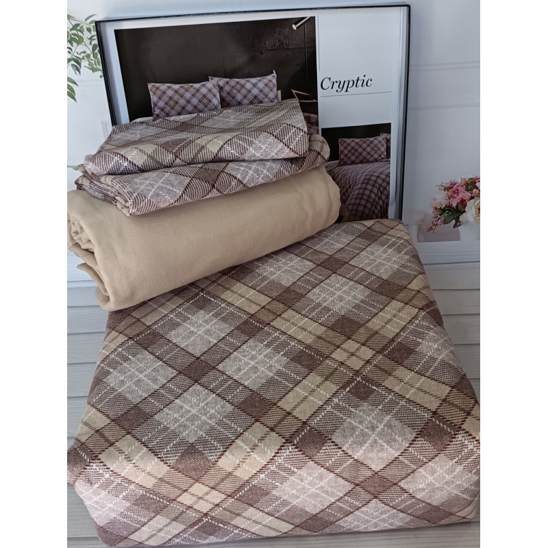 Cryptic євро розміру фланелева постільна білизна. Бавовна. Belizza Туреччина. (88649)