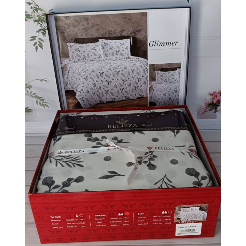 Glimmer євро розміру фланелева постільна білизна. Бавовна. Belizza Туреччина. (85246)