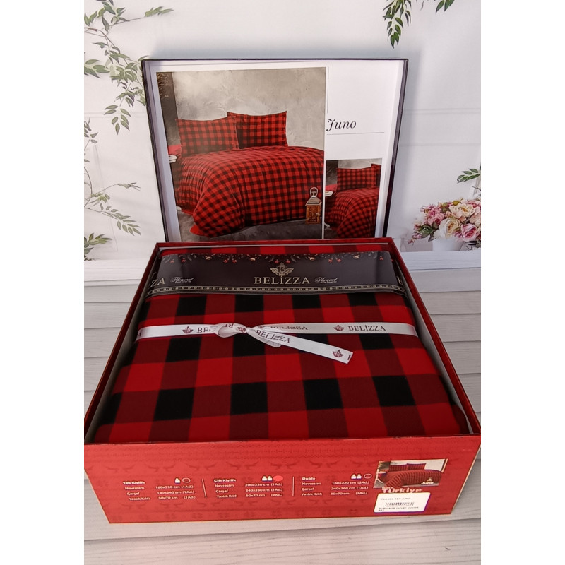 Juno євро розміру фланелева постільна білизна. Бавовна. Belizza Туреччина. (33974)