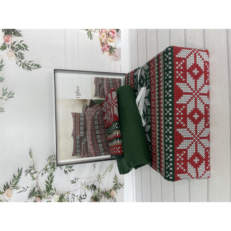 Offset фланелева постіль. Полуторний розмір. Belizza Туреччина. (22337)