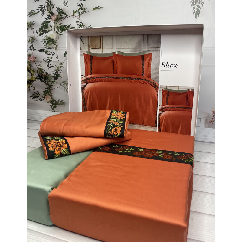 Blaze сатинова постільна білизна. Євро розмір. Romeo home Туреччина. (20652)