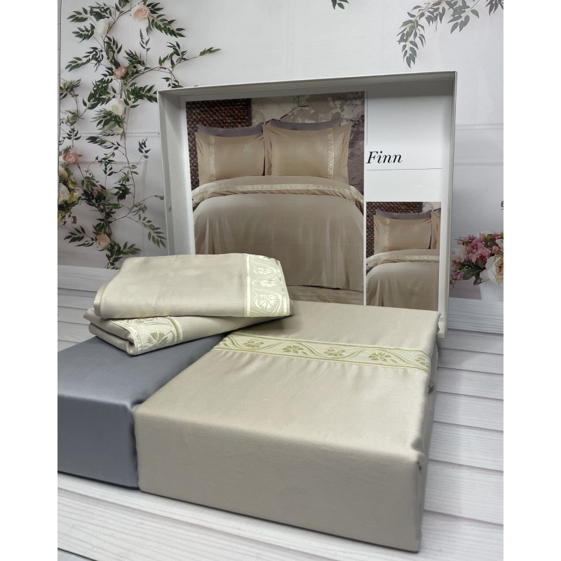Finn сатинова постільна білизна. Євро розмір. Romeo home Туреччина. (27303)