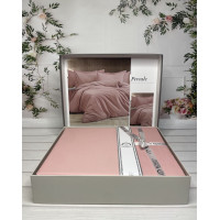 Tensel Percale koral сатинова постільна білизна. Євро розмір. Romeo home Туреччина. (12943)
