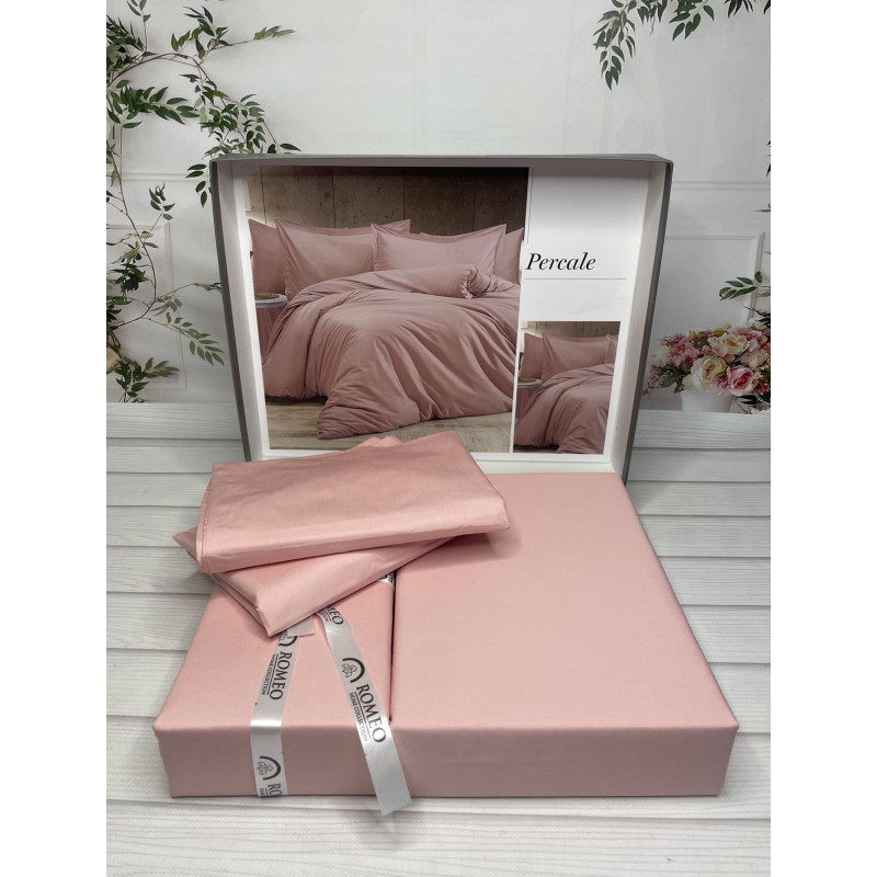 Tensel Percale koral сатинова постільна білизна. Євро розмір. Romeo home Туреччина. (12943)
