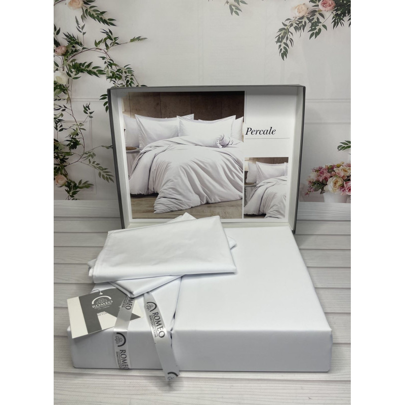 Tensel Percale beyaz  сатинова постільна білизна. Євро розмір. Romeo home Туреччина. (14251)