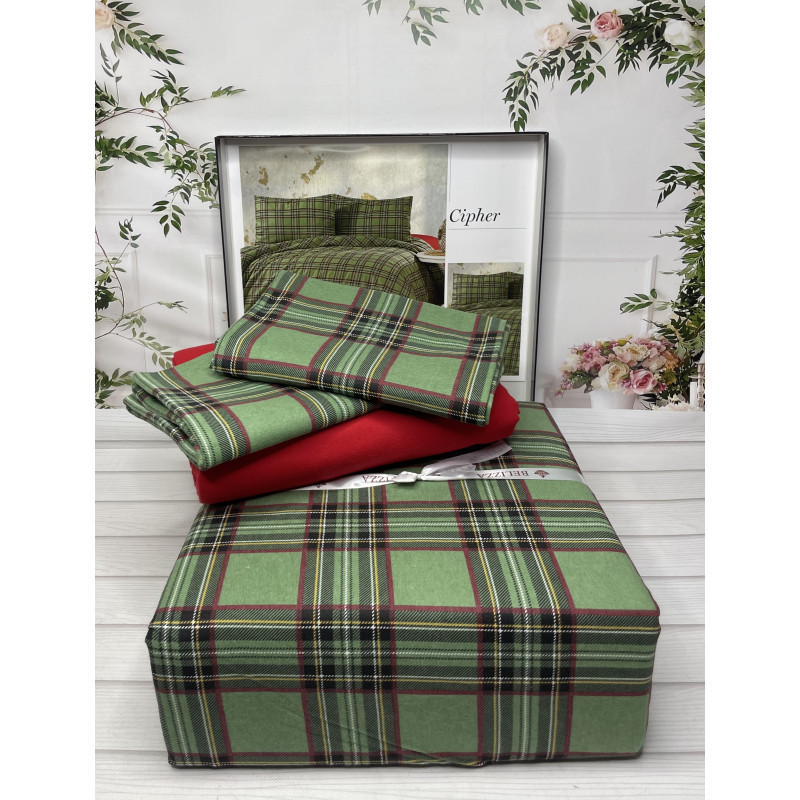 Cipher євро розміру фланелева постільна білизна. Бавовна. Belizza Туреччина. (59225)