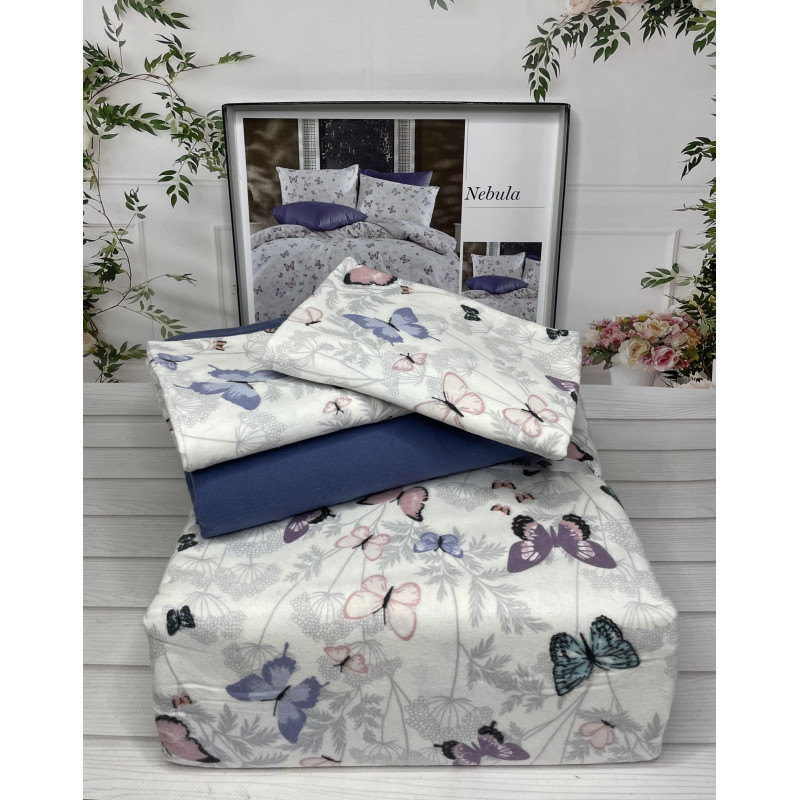 Nebula євро розміру фланелева постільна білизна. Бавовна. Belizza Туреччина. (89844)