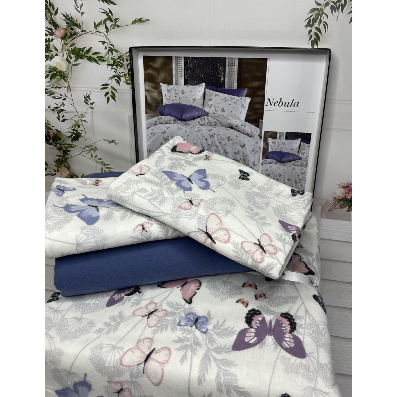 Nebula євро розміру фланелева постільна білизна. Бавовна. Belizza Туреччина. (89844)