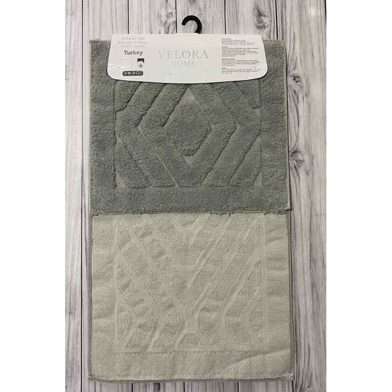 Velora rombik gri Килимки в ванну кімнату 2в1.Velora Туреччина (32110)