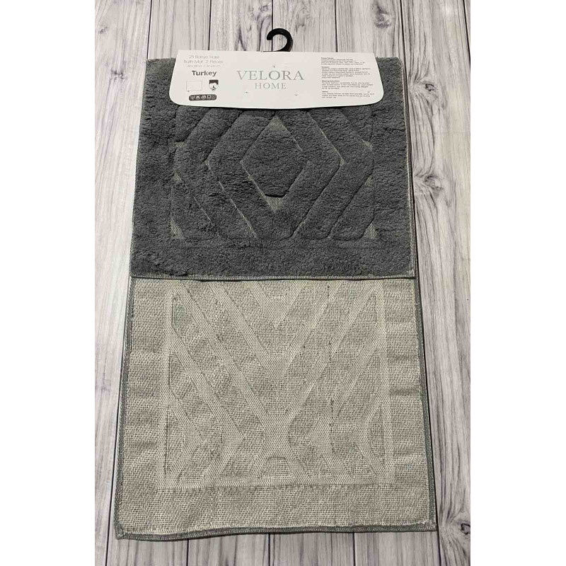 Velora rombik antrasit Килимки в ванну кімнату 2в1.Velora Туреччина (38289)