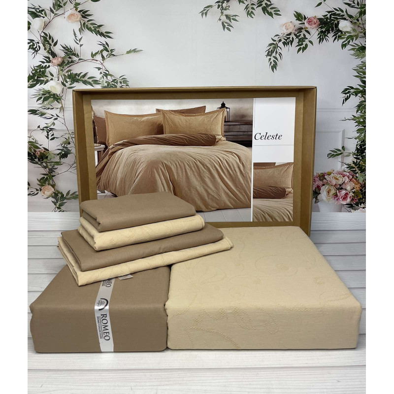 Celeste  poplin жакардова постіль, євро розмір. Romeo home Туреччина. (56639)