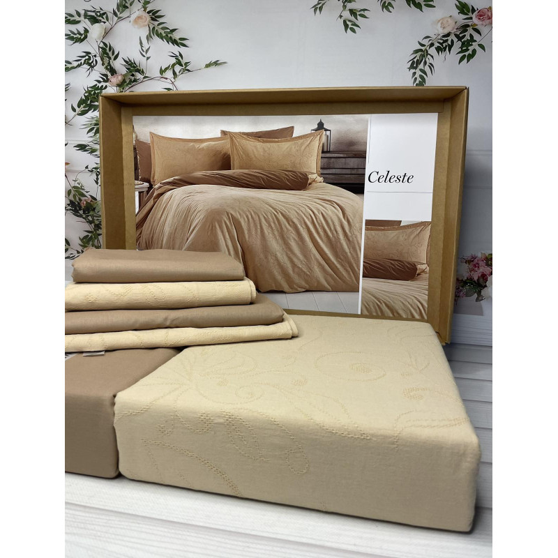 Celeste  poplin жакардова постіль, євро розмір. Romeo home Туреччина. (56639)