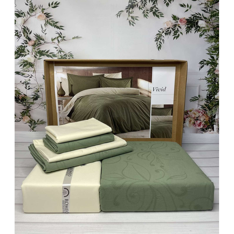 Vivid poplin жаккардова постіль, євро розмір. Romeo home Туреччина. (87884)