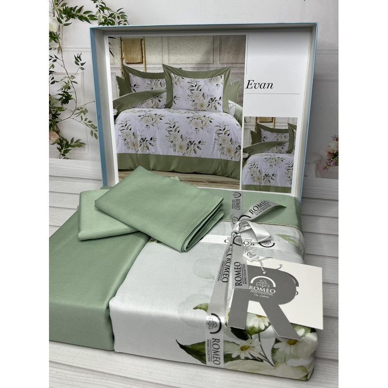 Evan Digital сатинова постільна білизна. Євро розмір. Romeo home Туреччина. (59899)