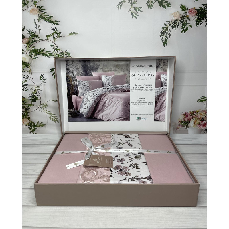 Olivia pudra Сатиново постільна білизна. Євро розмір. Туреччина Belizza (33068)