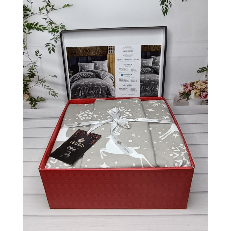 Navidad євро розміру фланелева постільна білизна. Бавовна. Belizza Туреччина. (12064)