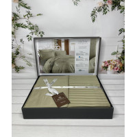 Line olive Сатиново постільна білизна. Євро розмір. Туреччина Belizza (42339)