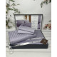 Line grey Сатиново постільна білизна. Євро розмір. Туреччина Belizza (69090)
