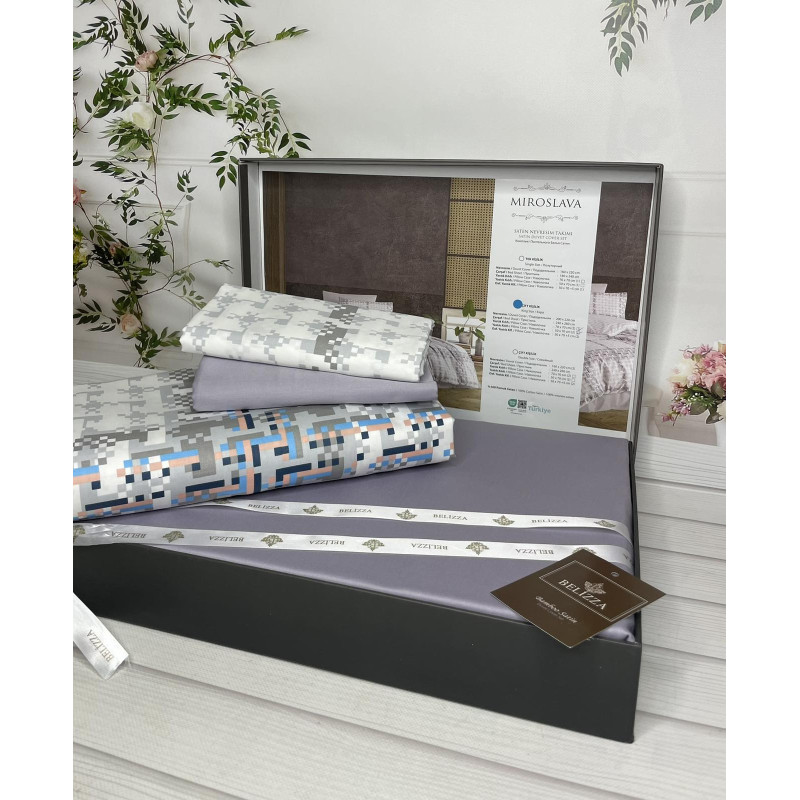 Miroslava Сатиново постільна білизна. Євро розмір. Туреччина Belizza (41582)