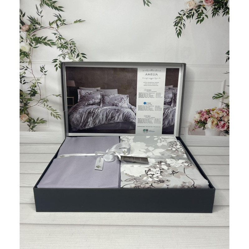 Amelia Сатиново постільна білизна. Євро розмір. Туреччина Belizza (16926)