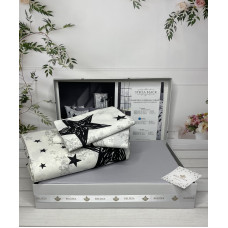 Stella black постільна білизна з натуральної бавовни. Євро розмір. Belizza Туреччина. (70897)