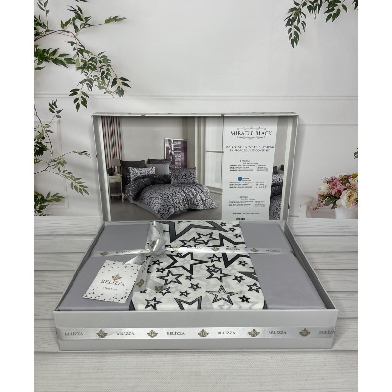 Miracle black постільна білизна з натуральної бавовни. Євро розмір. Belizza Туреччина. (44217)