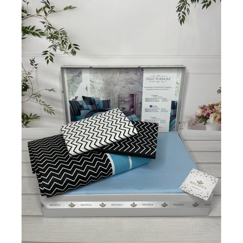 Zigo turkuaz постільна білизна з натуральної бавовни. Євро розмір. Belizza Туреччина. (70775)
