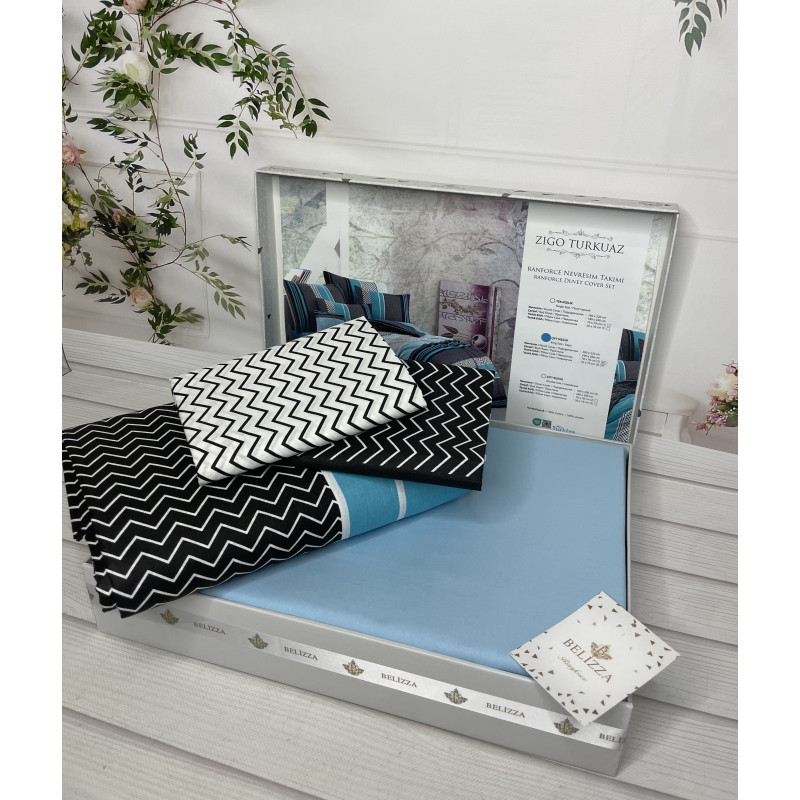 Zigo turkuaz постільна білизна з натуральної бавовни. Євро розмір. Belizza Туреччина. (70775)