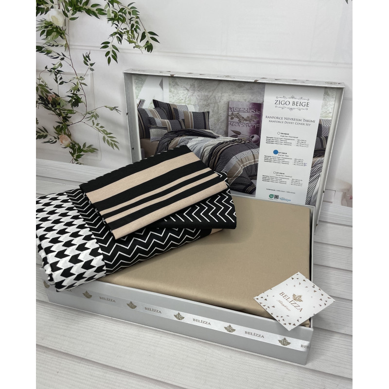 Zigo beige постільна білизна з натуральної бавовни. Євро розмір. Belizza Туреччина. (10869)