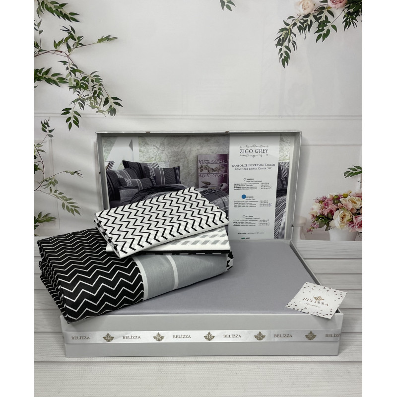 Zigo grey постільна білизна з натуральної бавовни. Євро розмір. Belizza Туреччина. (51943)