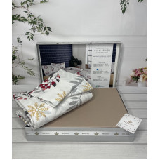 X-mas yellow постільна білизна з натуральної бавовни. Євро розмір. Belizza Туреччина. (80430)