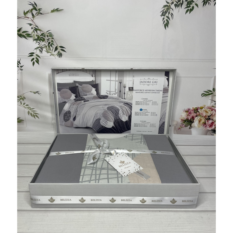 Jadore gri постільна білизна з натуральної бавовни. Євро розмір. Belizza Туреччина. (30312)