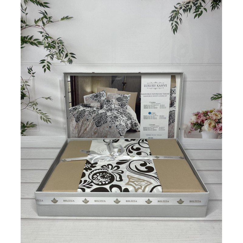 Luxury kahve постільна білизна з натуральної бавовни. Євро розмір. Belizza Туреччина. (46281)