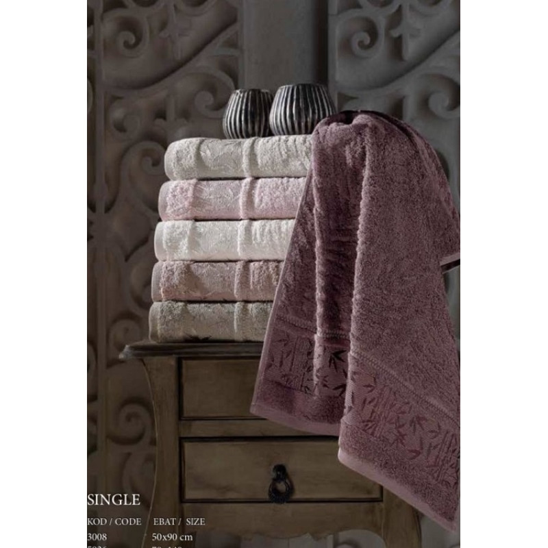 Single бамбукові рушники 50х90см., 6шт/уп. Pupilla Туреччина (14273)